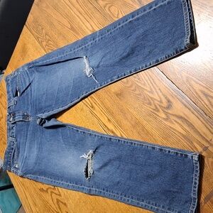 AG ADRIANO GOLDSCHMIED Jeans Womens 28 BLUE EX BOYFRIEND SLIM DISTRESSED Denim